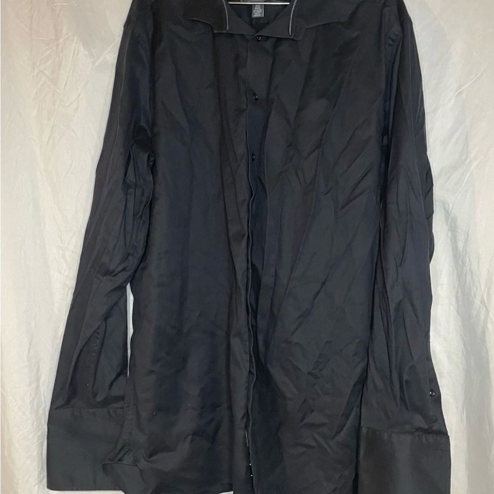 Black By Vera Wang Black 16.5 36/37 Button-Up Long Sleeve Shirt Cotton Blend